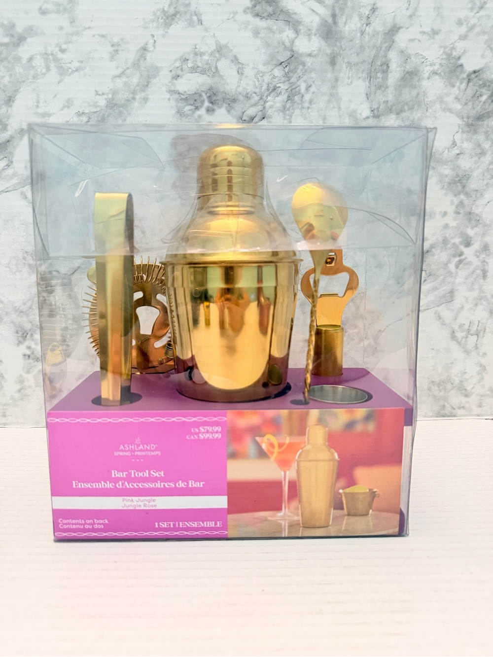 Ashland Gold Bar Tool Set with Pink Accent Packaging